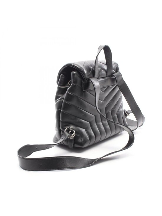 Saint Laurent Paris Backpack Loulou Black Leather Small main image 10